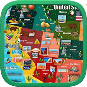 USA Map — geography game for K-12